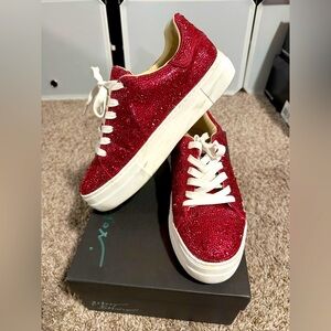 Betsey Johnson Pink Fuchsia Rhinestone Sneakers